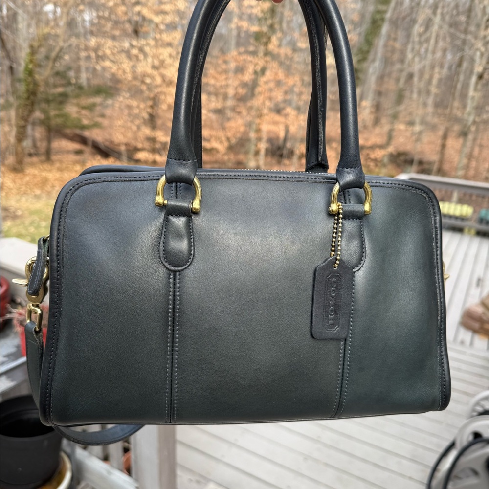 Vintage Coach Beaumont satchel navy 9871